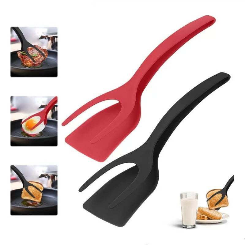 2-in-1 Stainless Steel Steak Flipper & Food Tong