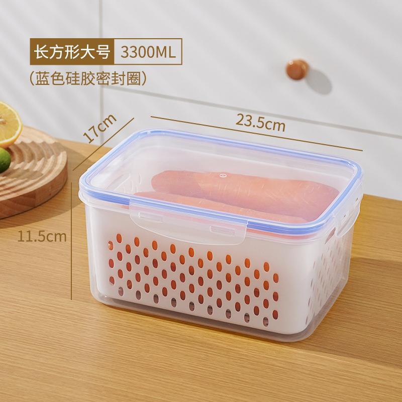 Double-Layer Refrigerator Draining Food Storage Box
