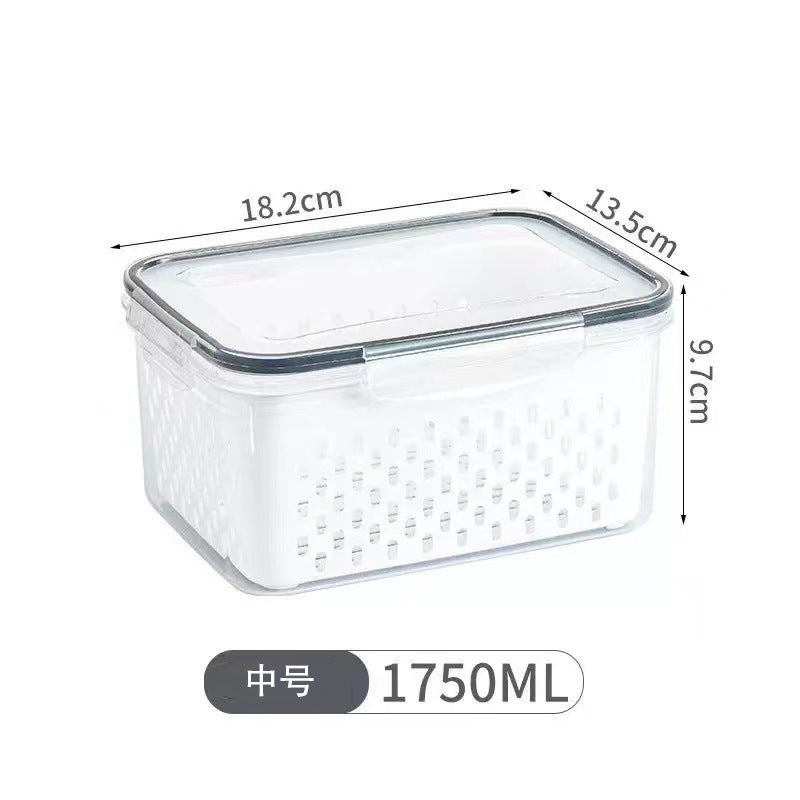 Double-Layer Refrigerator Draining Food Storage Box