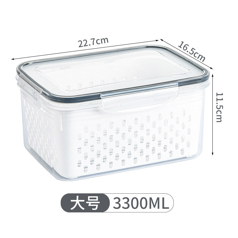 Double-Layer Refrigerator Draining Food Storage Box