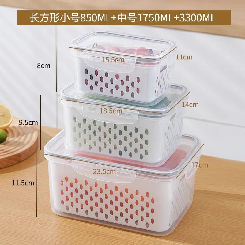 Double-Layer Refrigerator Draining Food Storage Box
