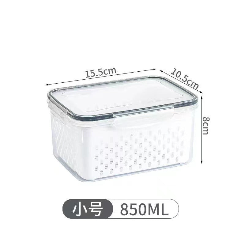 Double-Layer Refrigerator Draining Food Storage Box