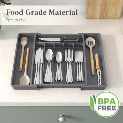 Silverware Drawer Organizer, Expandable Utensil Tray for Kitchen, BPA connors cooking products